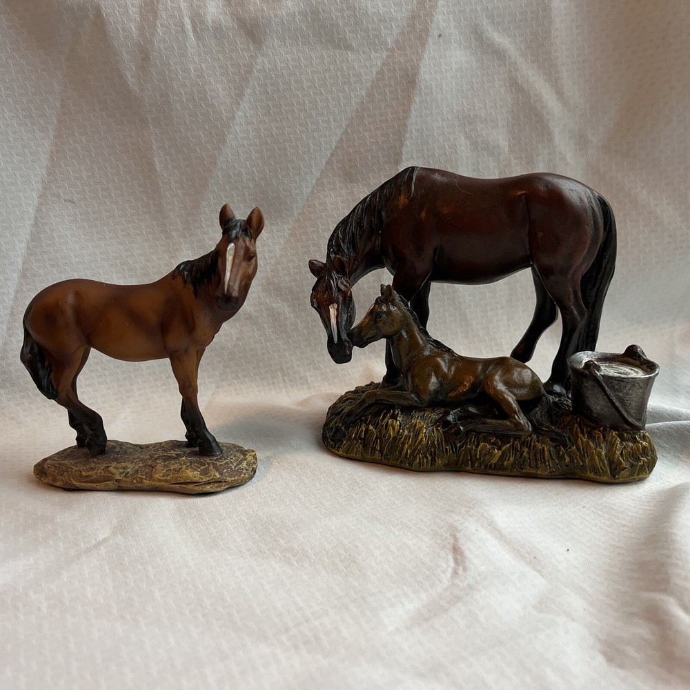 Hobby Lobby Horse Statues for Home Decor with Felt Bottom - Set of 2