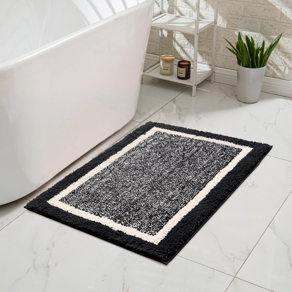 Non-Slip Fluffy Shaggy Bath Mat Machine Washable Soft Bathroom Rug