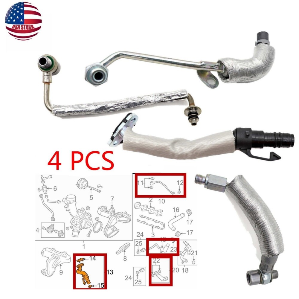 For Turbo Charger Coolant Return Hose Line Chevy Cruze Buick GM 1.4L 55567067 US