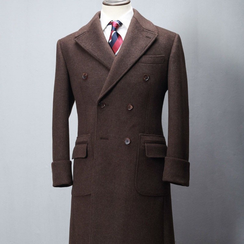 Wool Polo Coat, Business Medium and Long Woolen Coat, Suit Men's Jacket
