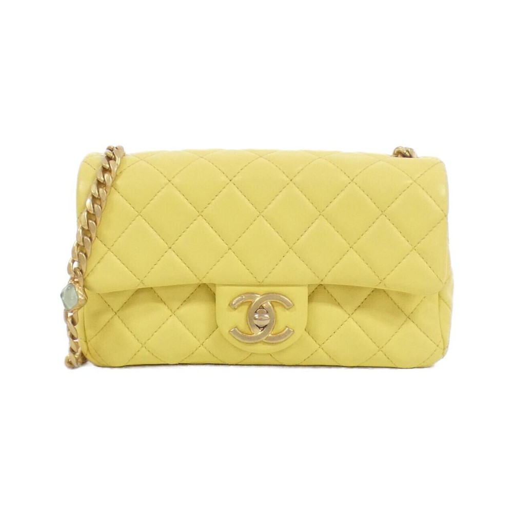 Authentic CHANEL AS2380 Black Shoulder Bag with Gold Chain Strap
