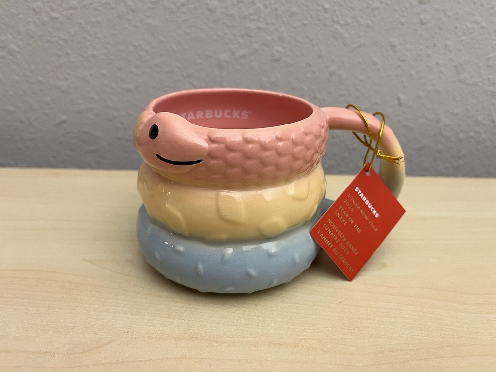 2025 Starbucks Lunar New Year Snake Ceramic Mug 14 oz In Stock Now 🐍