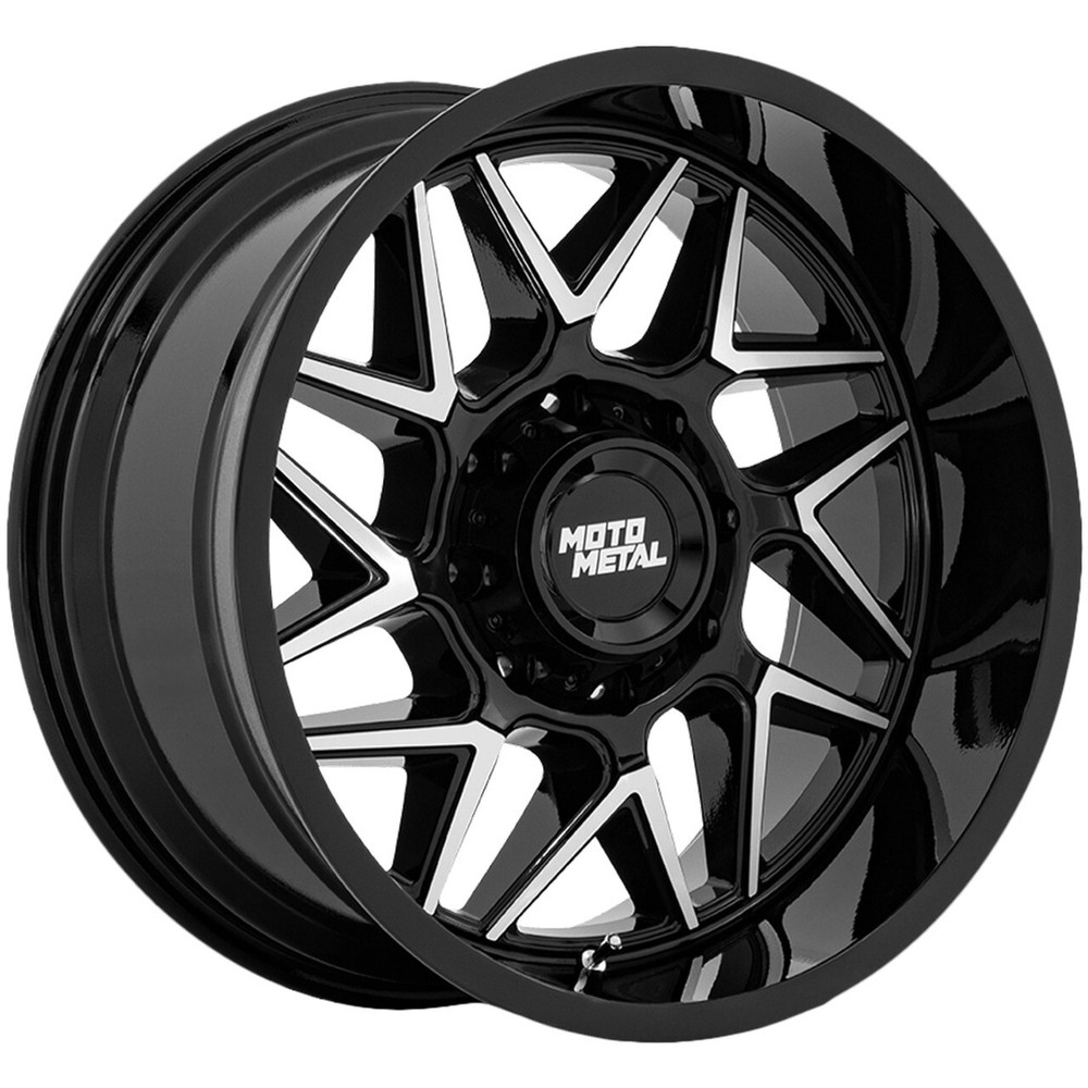 20x9 +1 Moto Metal MO812 Turbine 8x170 Black W/ Machined Face Wheels (Set of 4)