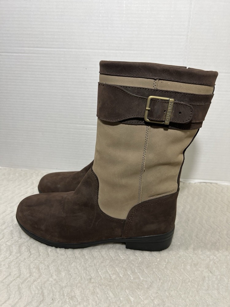 Dublin Mid Estuary Women’s Size 10 Brown Beige Leather Comfort Riding Boots