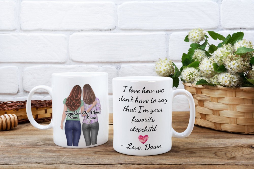 Personalized Cup For Step Mom Step Daughter Custom Step Mom Gift Motherhood Mugs
