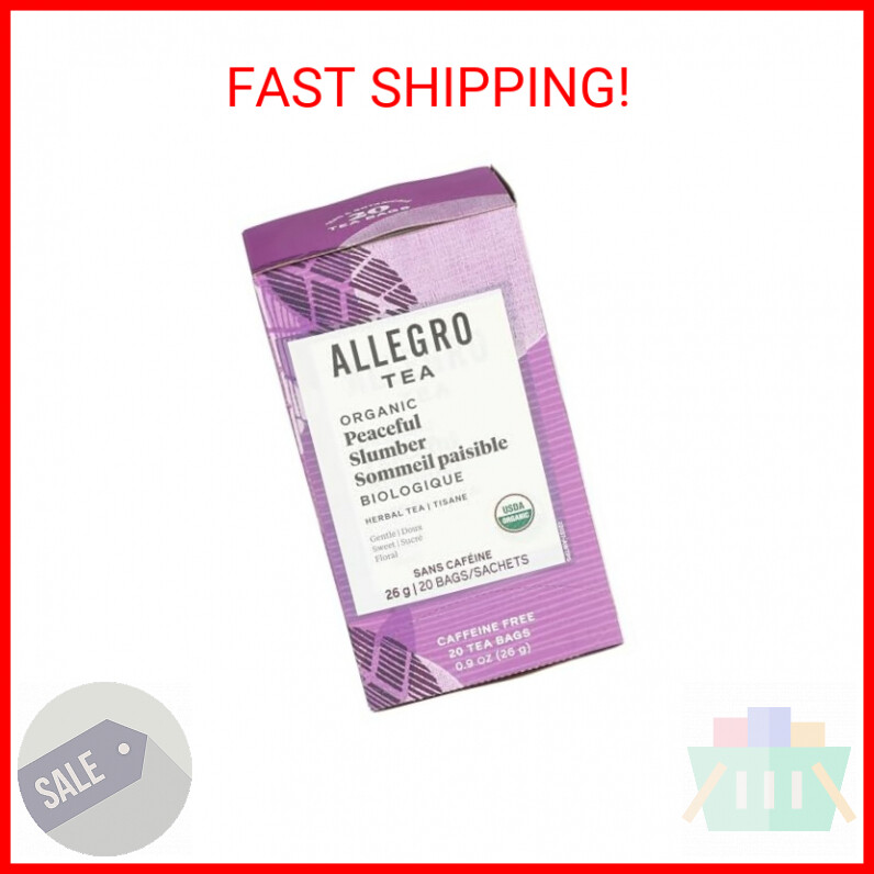 Allegro Organic Peaceful Slumber Tea Bags 20-Count for Relaxation