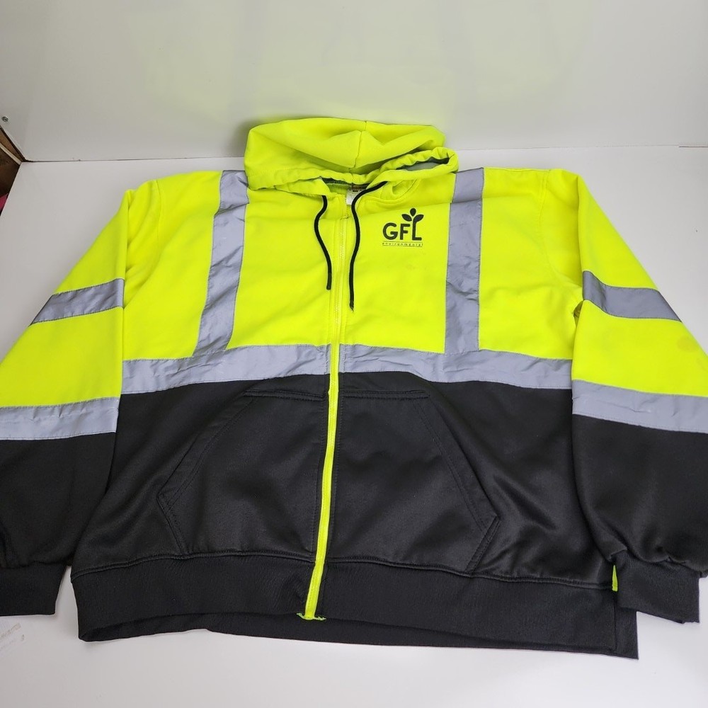 Safety Brite Pro Reflective Hi-Vis Fleece Zip Hoodie for Utility Work