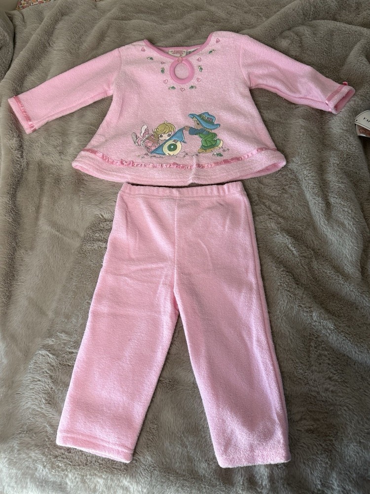 Vintage Precious Moments Baby Girl 18m NWT Pink Long Sleeve & Pants Set
