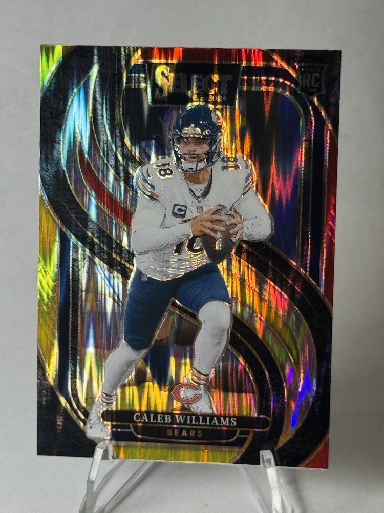 2024  Select - Premier Level Caleb Williams #114 Red & Yellow Shock Prizm (RC)