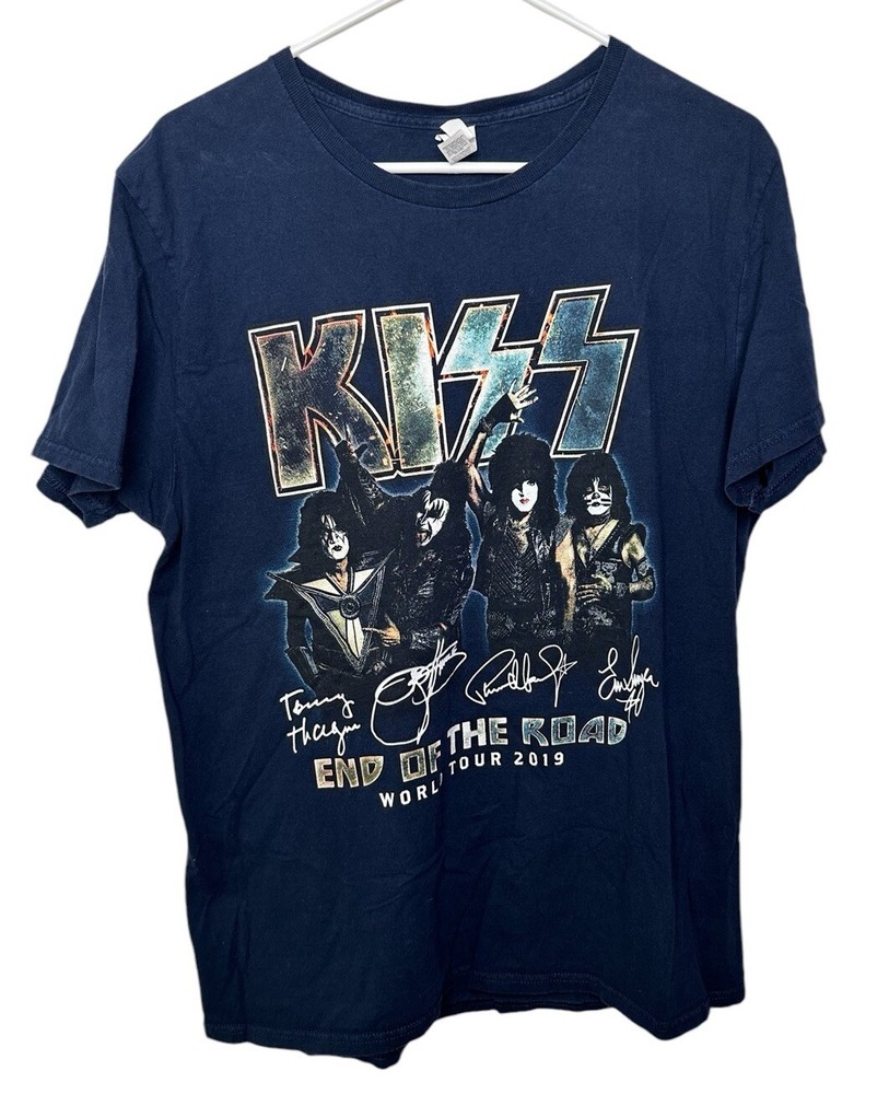 KISS End Of The Road 2019 World Tour T-Shirt Fruit Of The Loom Sz L