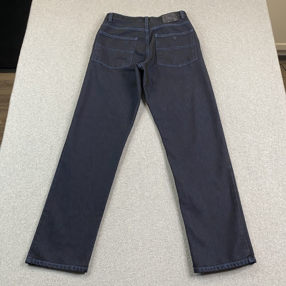 VINTAGE Guess Jeans Mens 30x32 Straight Dark Wash Indigo Blue Denim Preppy Y2K