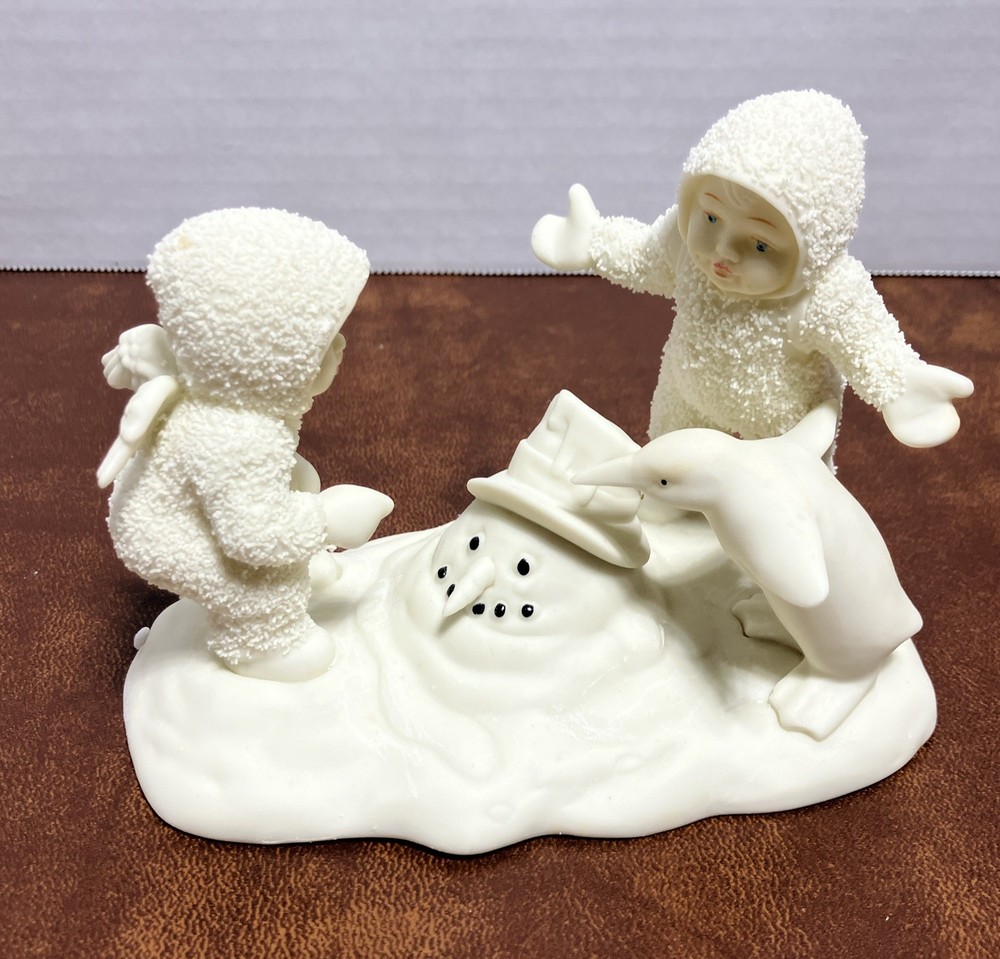 Dept 56 Snowbabies Where Did He Go Melting Snowman Retired 2003 with Box 68411