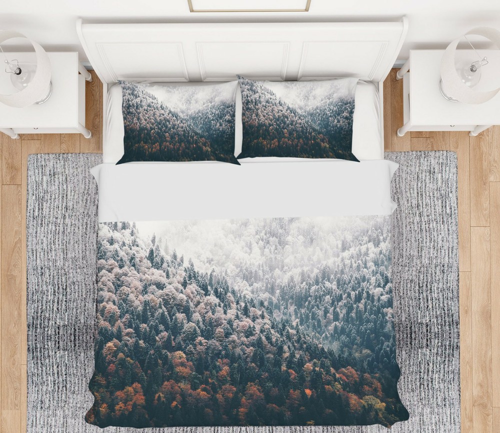 3D Forest Trees ZHUA844 Bed Pillowcases Quilt Duvet Cover Set Queen King Amy