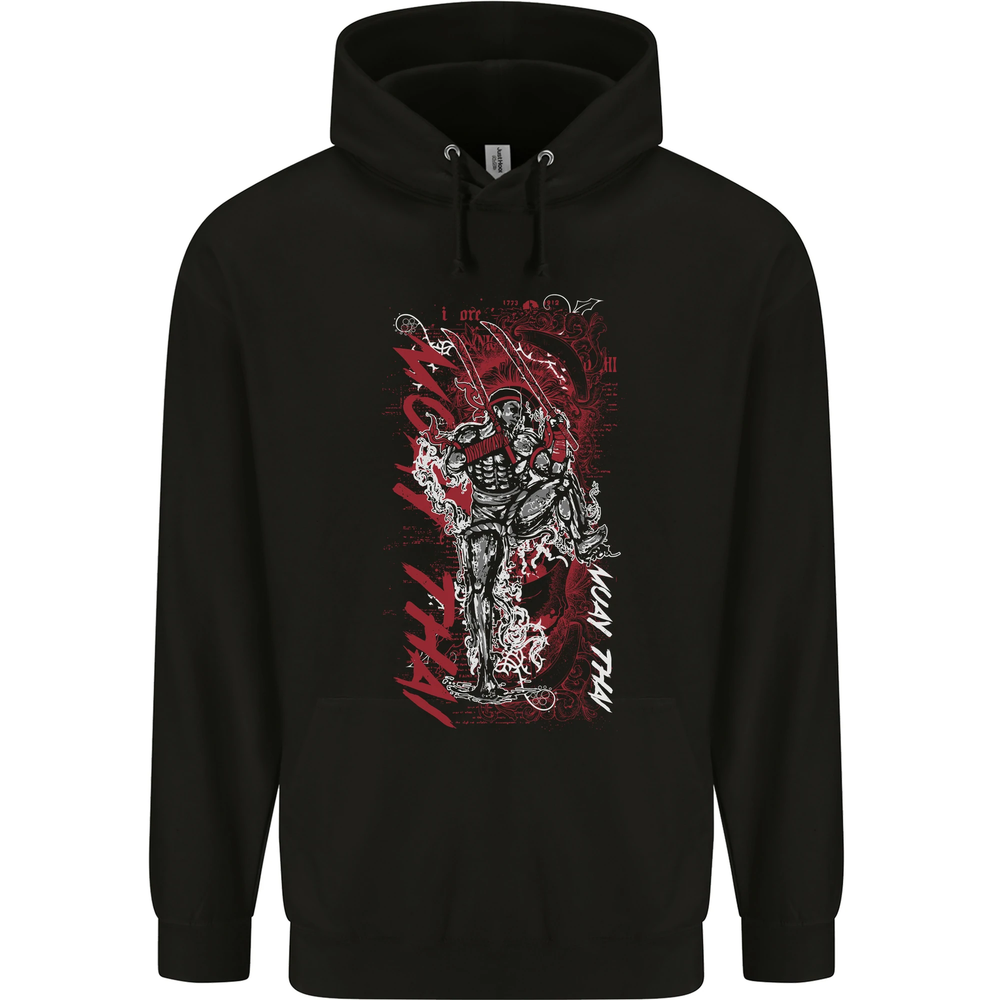Muay Thai Fighter Warrior MMA Martial Arts Mens 80% Cotton Hoodie