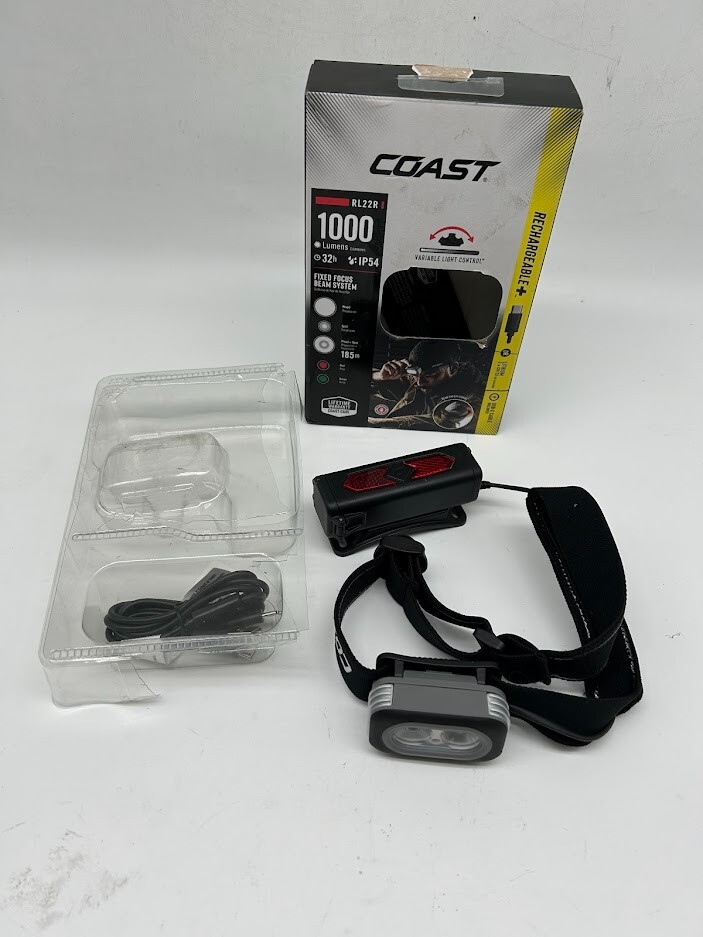 Coast RL22R 1000 Lumens Rechargeable Battery LED Power Headlamp