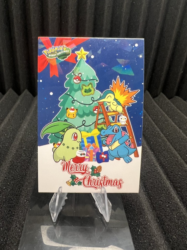 Chikorita & Totodile - Cracked Ice Holo - Christmas Card Database - Pokemon NM