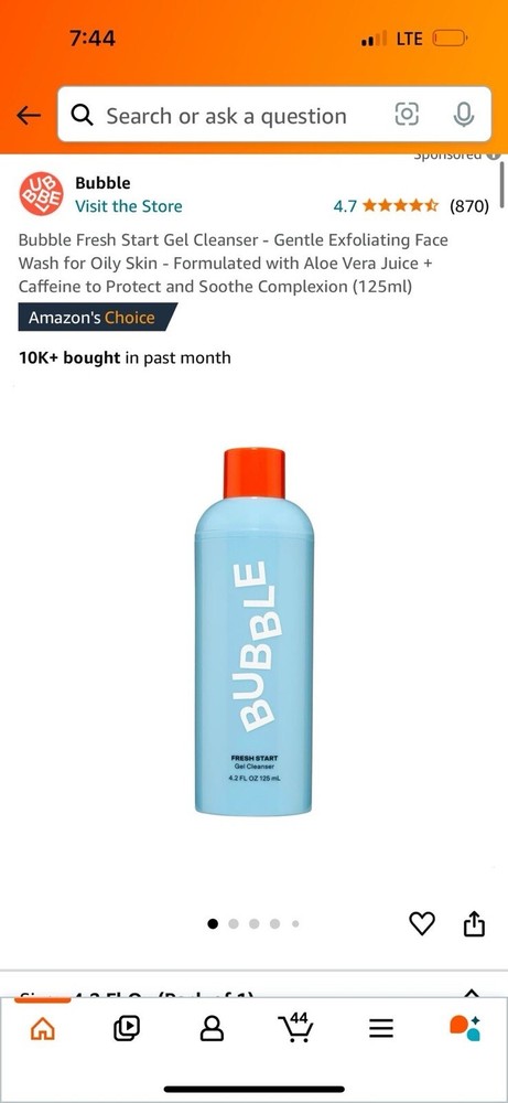 Bubble Fresh Start Gel Cleanser - Gentle Exfoliating Face Wash for Oily Skin