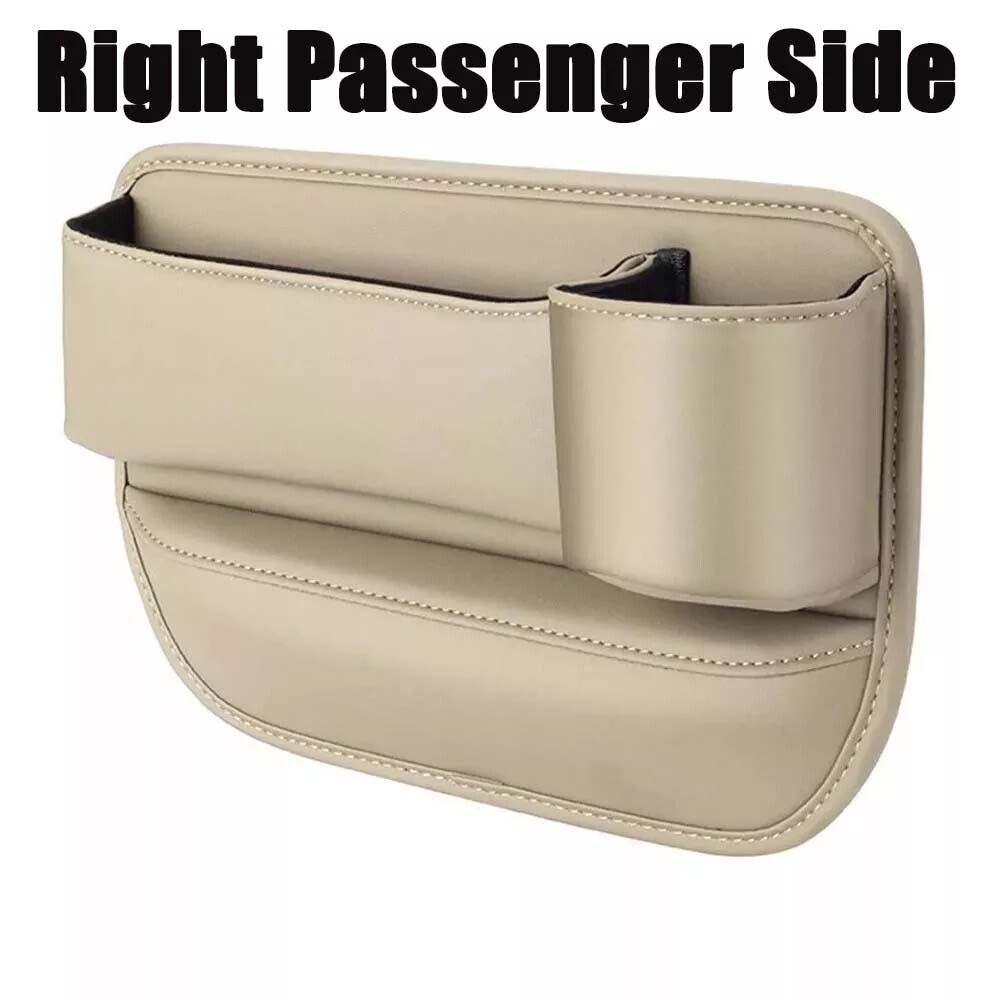New Beige Right Side Car Seat Gap Filler Phone Holder Storage Box Organizer Bag