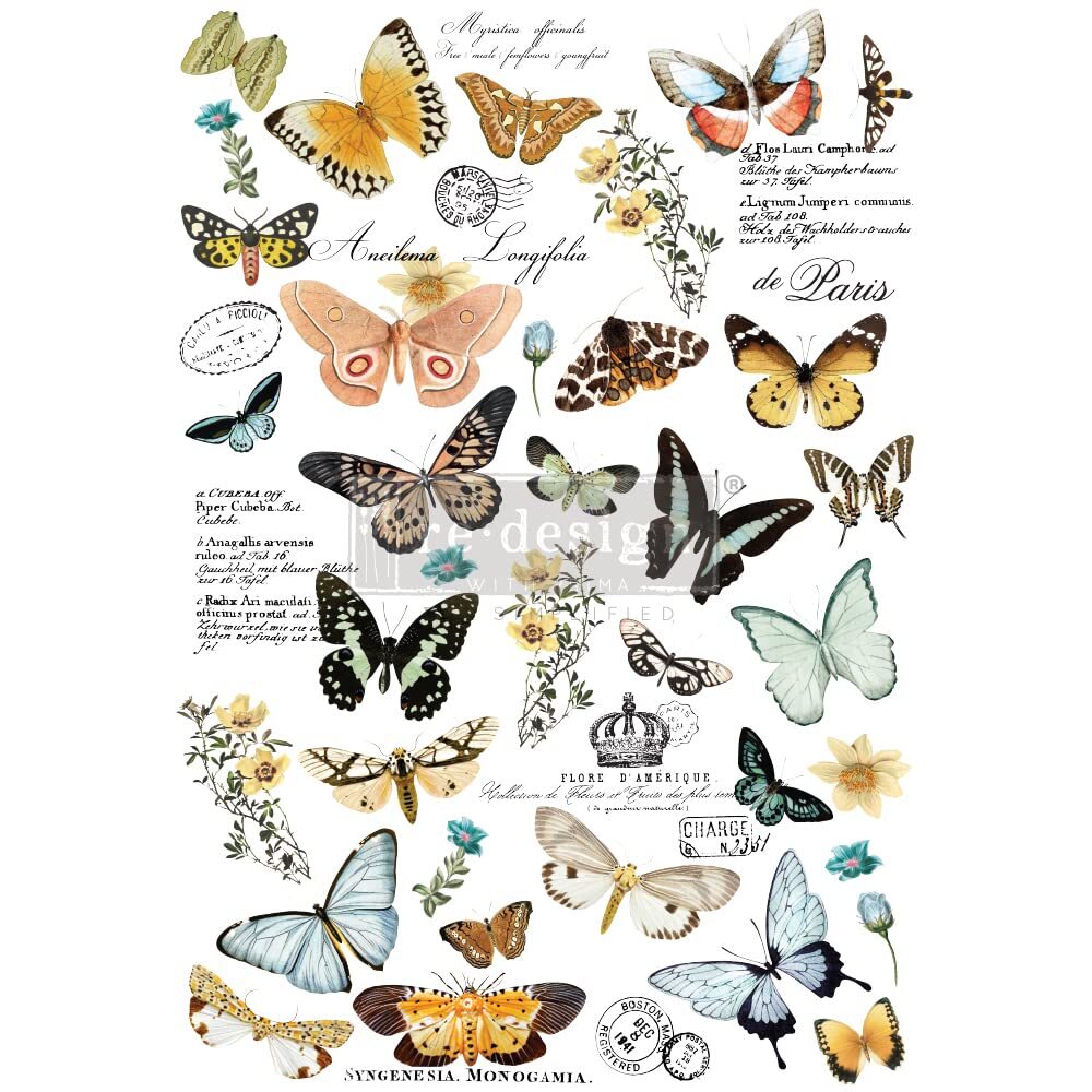 Decor Transfers Butterfly Dance 24x35 Inch Cut into 3 Sheets 6 Designs Easy Application