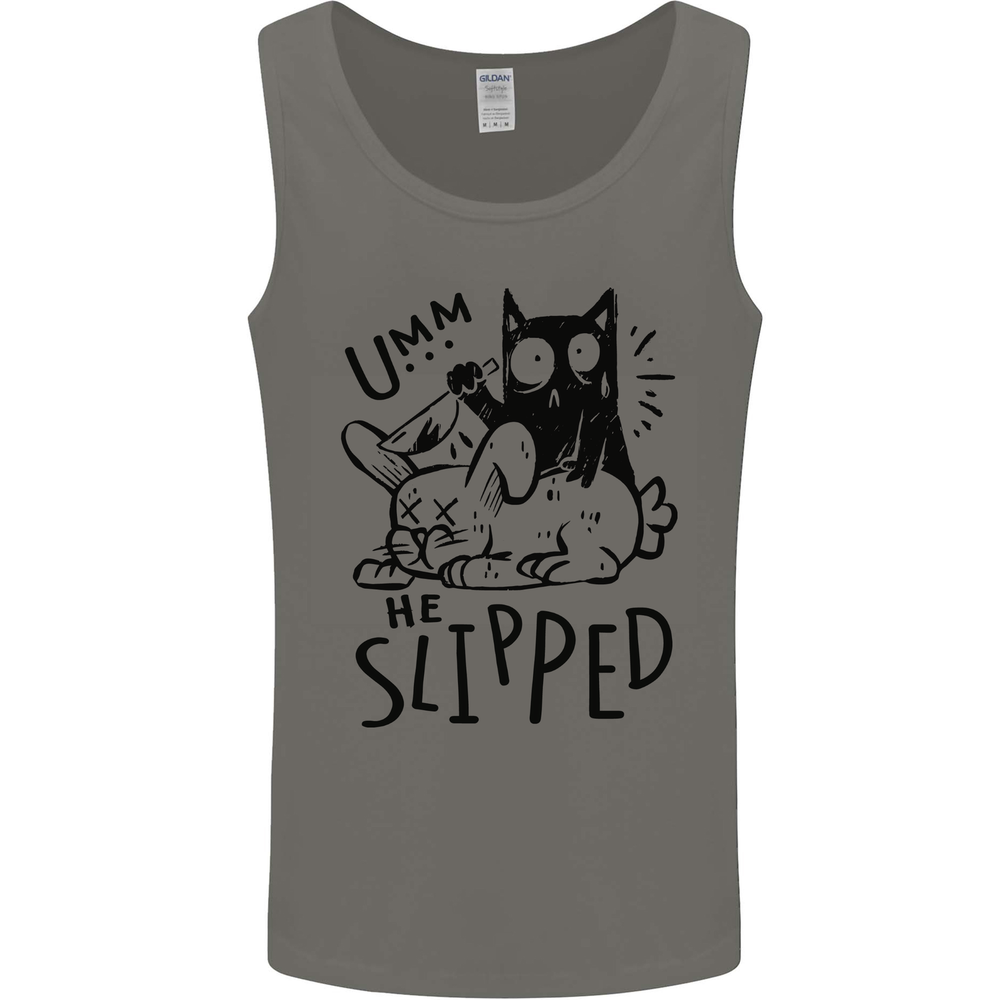 Cat Kills Dog He Slipped Funny Mens Vest Tank Top