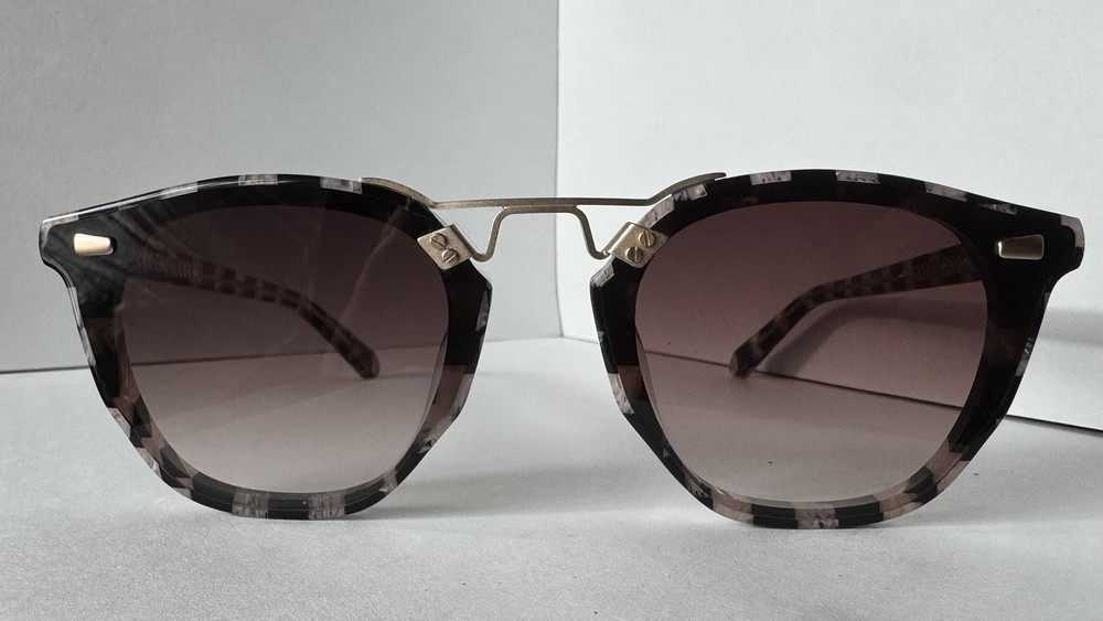 KREWE BEAU NYLON Harlequin 18k Rose Gold Sunglasses in Stylish Tortoiseshell Frame