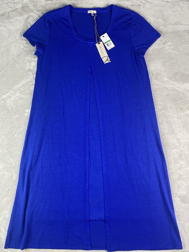 Mod-o-doc Large Cotton Modal Spandex Jersey Flyaway Layered T-Shirt Dress NWT