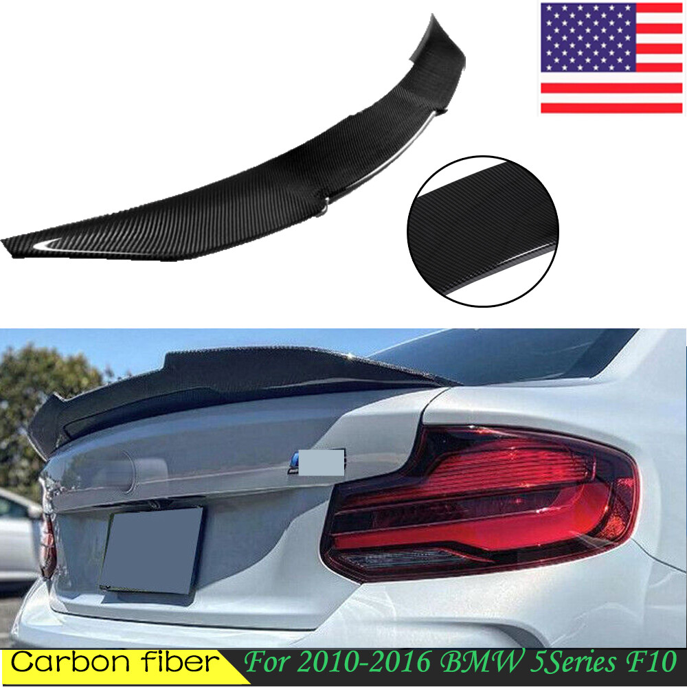 FOR 2011-16 BMW F10 5 Series & M5 Carbon Fiber PSM Style High Kick Trunk Spoiler