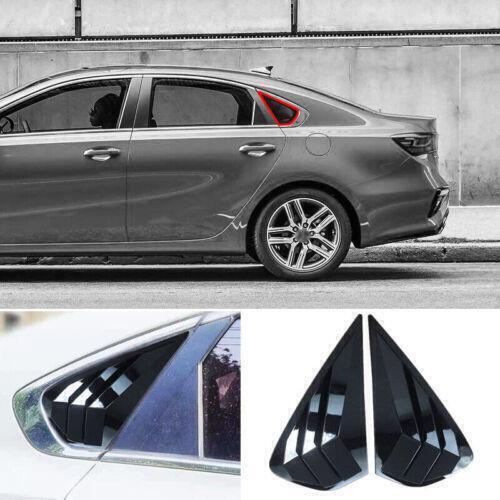 For Kia Forte 2019-2023 Gloss Black Side Window Louver Shutter Quarter Panel 2pc