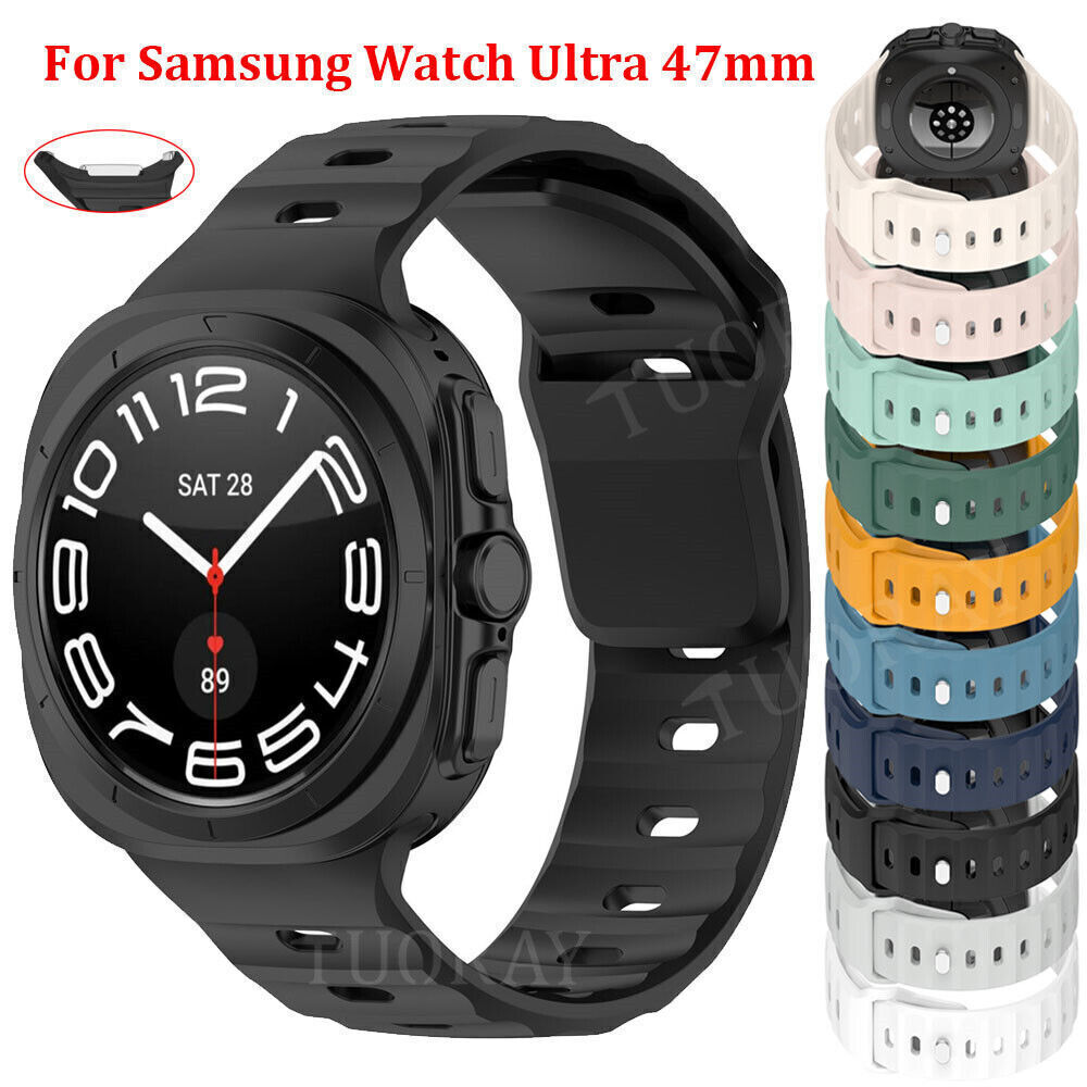 For Samsung Galaxy Watch Ultra 47mm Smartwatch Sport Silicone Wrist Band Strap