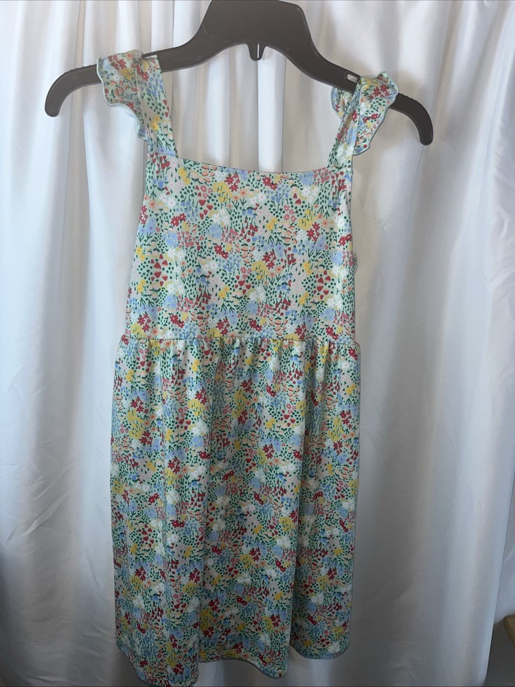 Members Mark Girls Floral Knit Dress Size L Multicolor Easter Cottagecore Boho