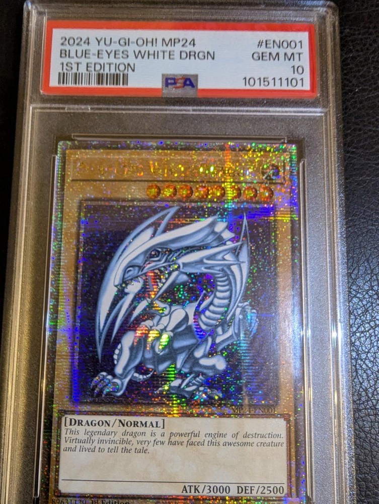 2024 Yu-Gi-Oh Blue-Eyes White Dragon MP24-EN001 Quarter Century Rare PSA 10 GEM Mint