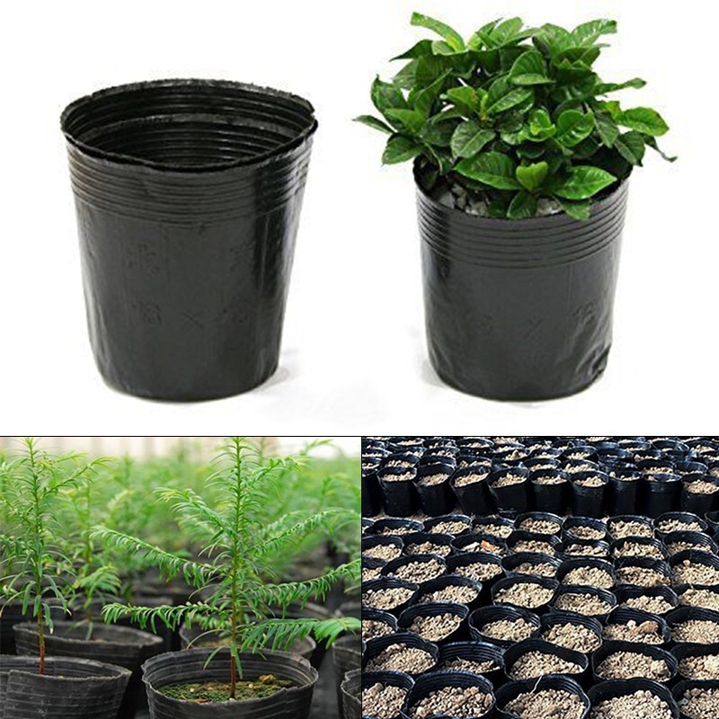 100pcs/set Household Garden Black Plastic Plant Practical Plant Nutrition Pots