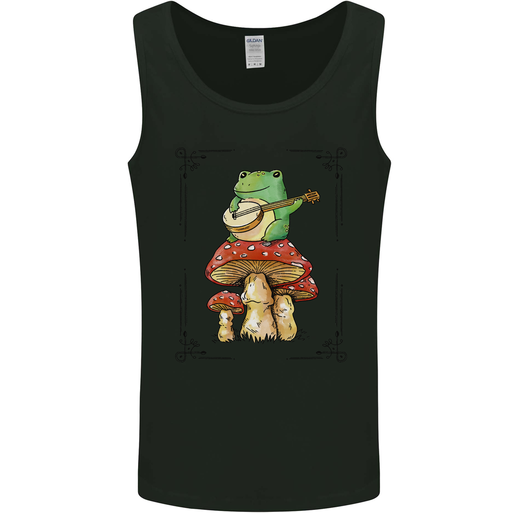 A Frog Playing the Guitar on a Toadstool Mens Vest Tank Top