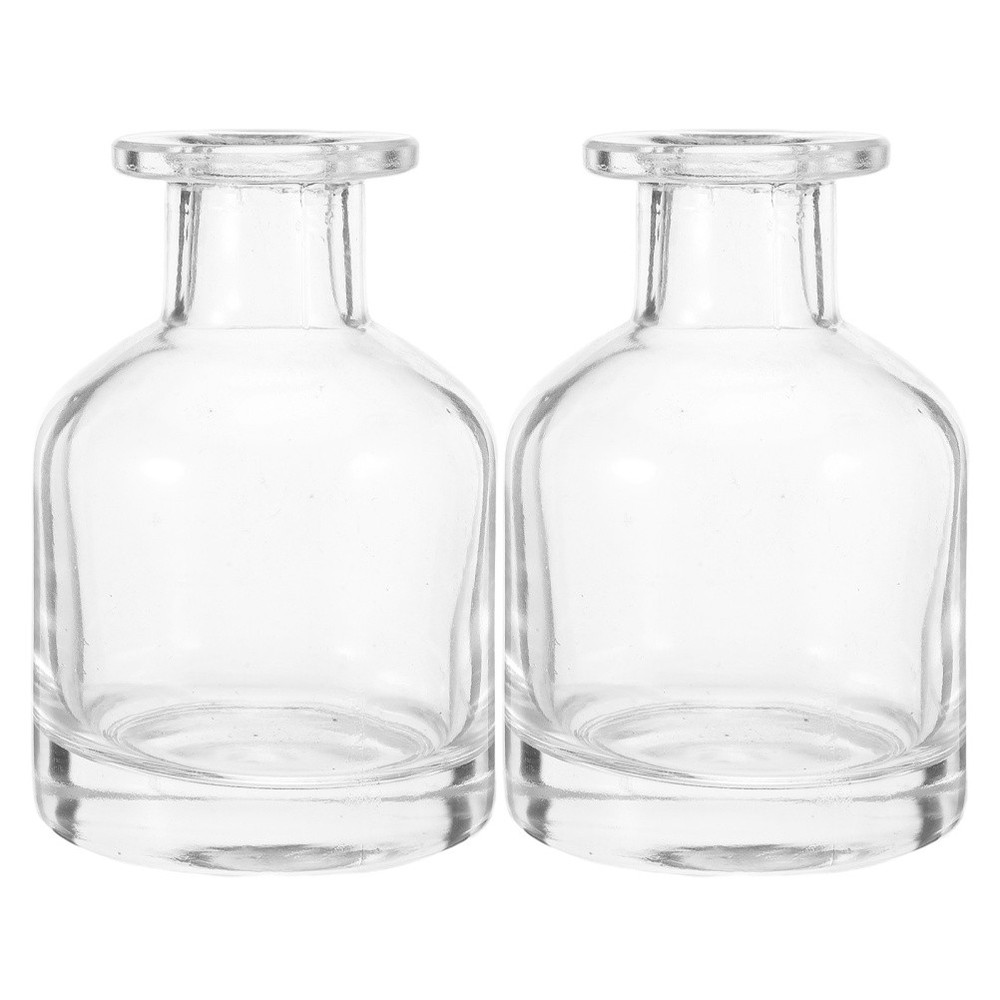 2 Pcs Vintage Diffuser Bottle Glass Jar Decorative Reed Big Bottles