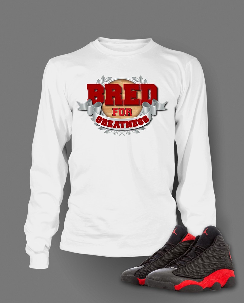 Bred for Greatness Graphic Sneaker Tee Shirt to Match Retro J13 Mens Big Tall Sm