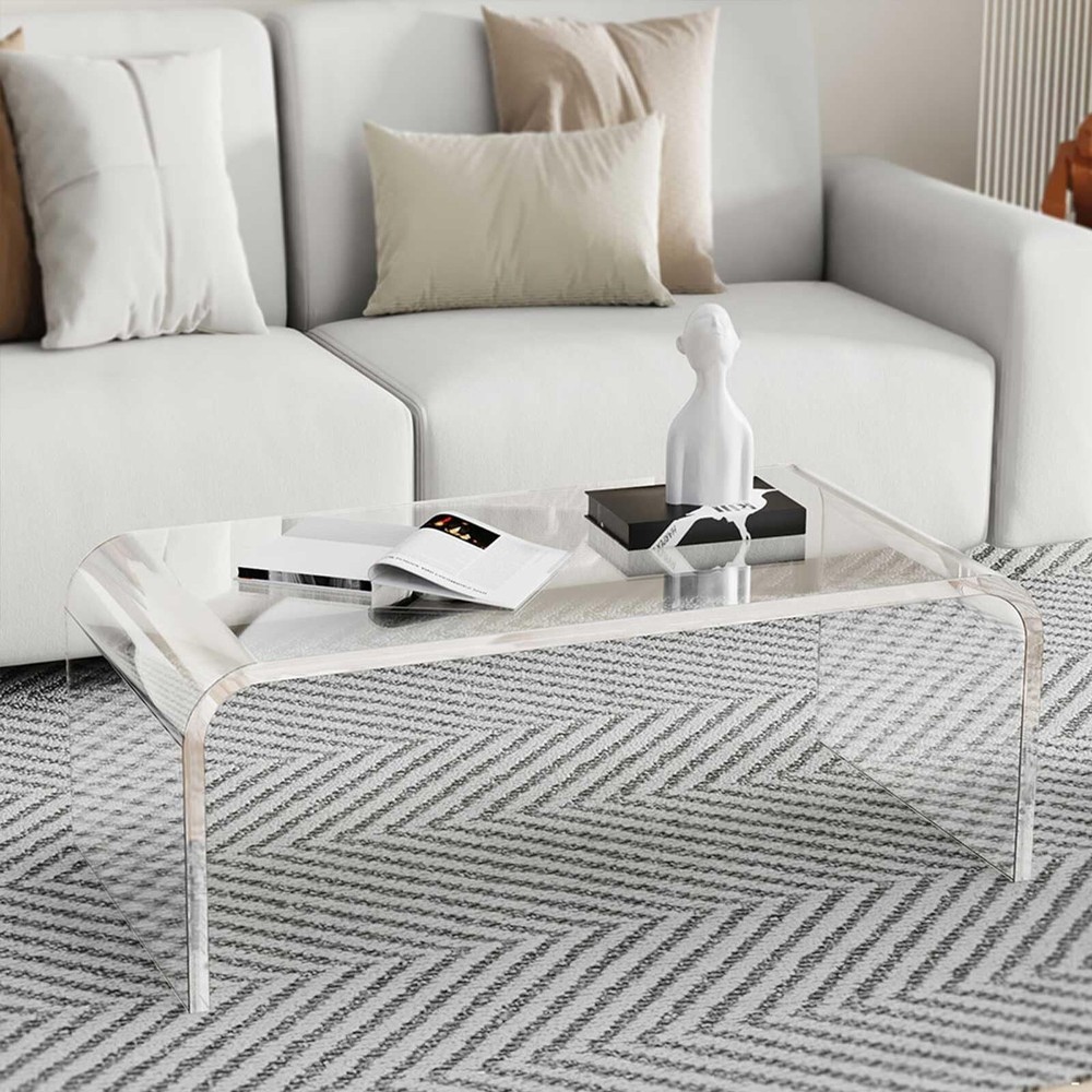 16/24/32'' Clear Side Coffee Table Nightstand For Bathroom Living Room Bedroom