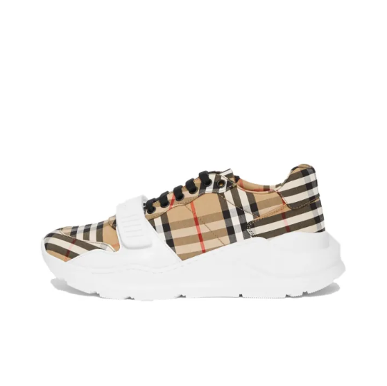 Burberry Vintage Plaid Pattern Cotton Athleisure shoes Men's