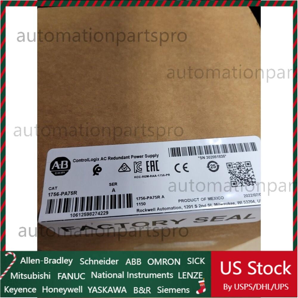 Allen-Bradley 1756-PA75R SER A ControlLogix AC Redundant Power US Free Tax