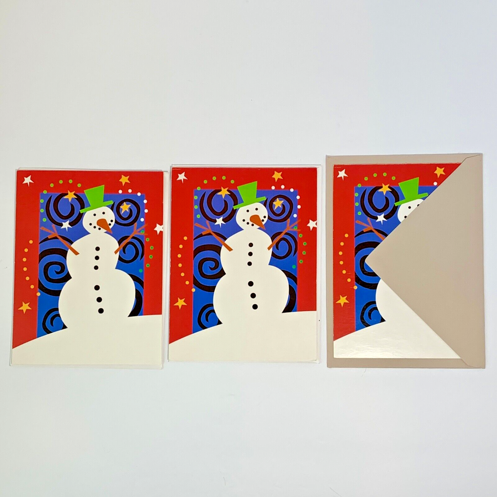 Lot of 3 Vintage American Greetings Modern Art Christmas Cards + Envelopes