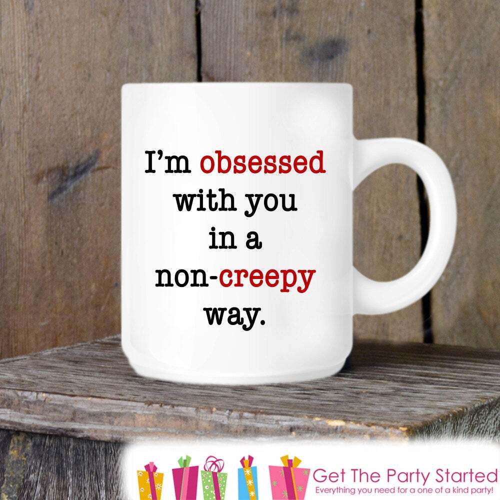 Valentines Coffee Mug Obsessed With You Ceramic Novelty Valentine Gift