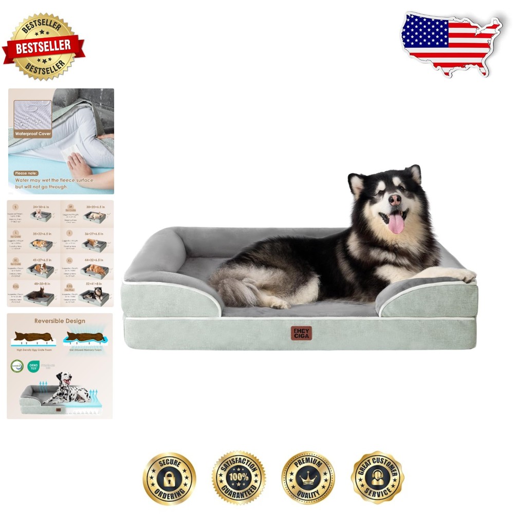 Orthopedic XL Dog Couch Bed with Non-Slip Waterproof Design for Large Breeds