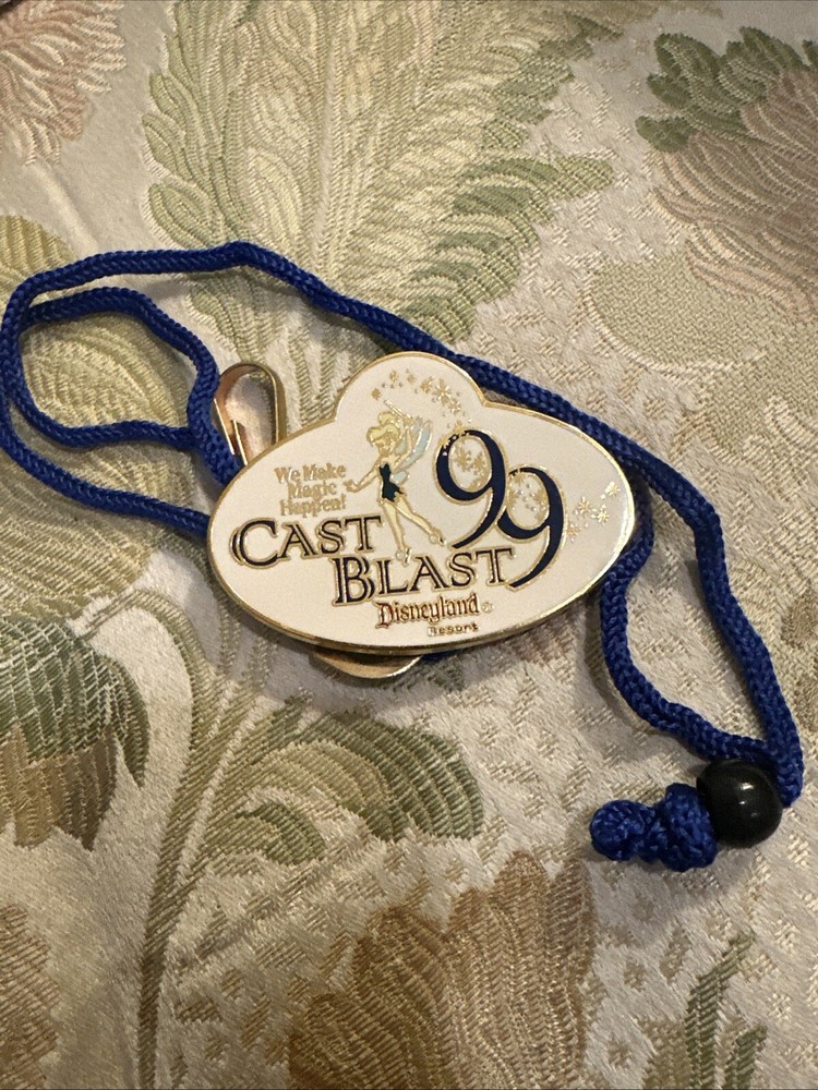 Disneyland Cast Blast 1999 Tinker Bell Pin with Lanyard