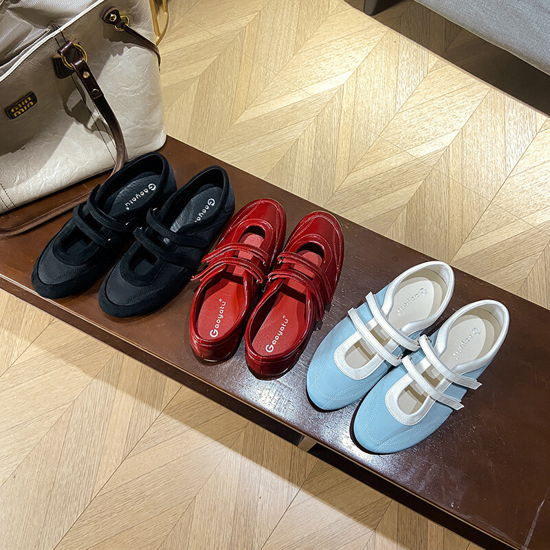 Spring, Vintage French Mary Jane Shoes Casual Satin Ballet Shoes Flat Shoes