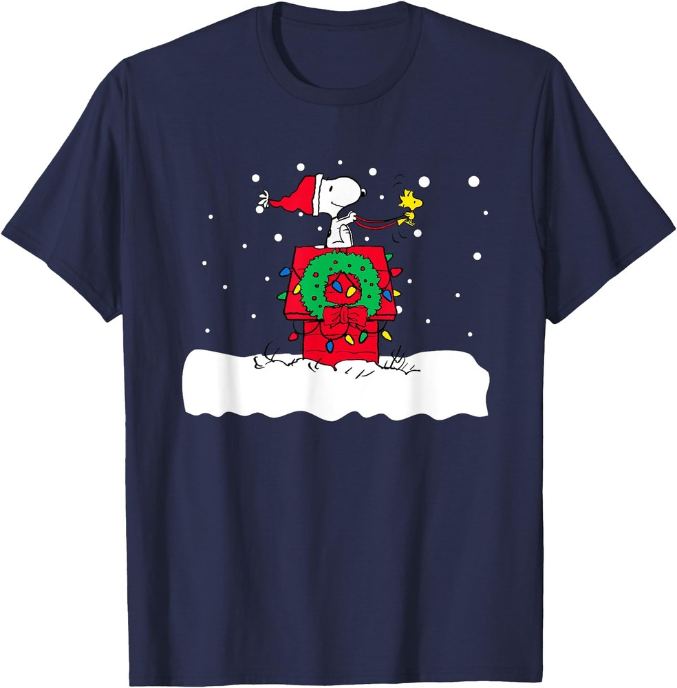 Peanuts Snoopy Holiday House T Shirt Men