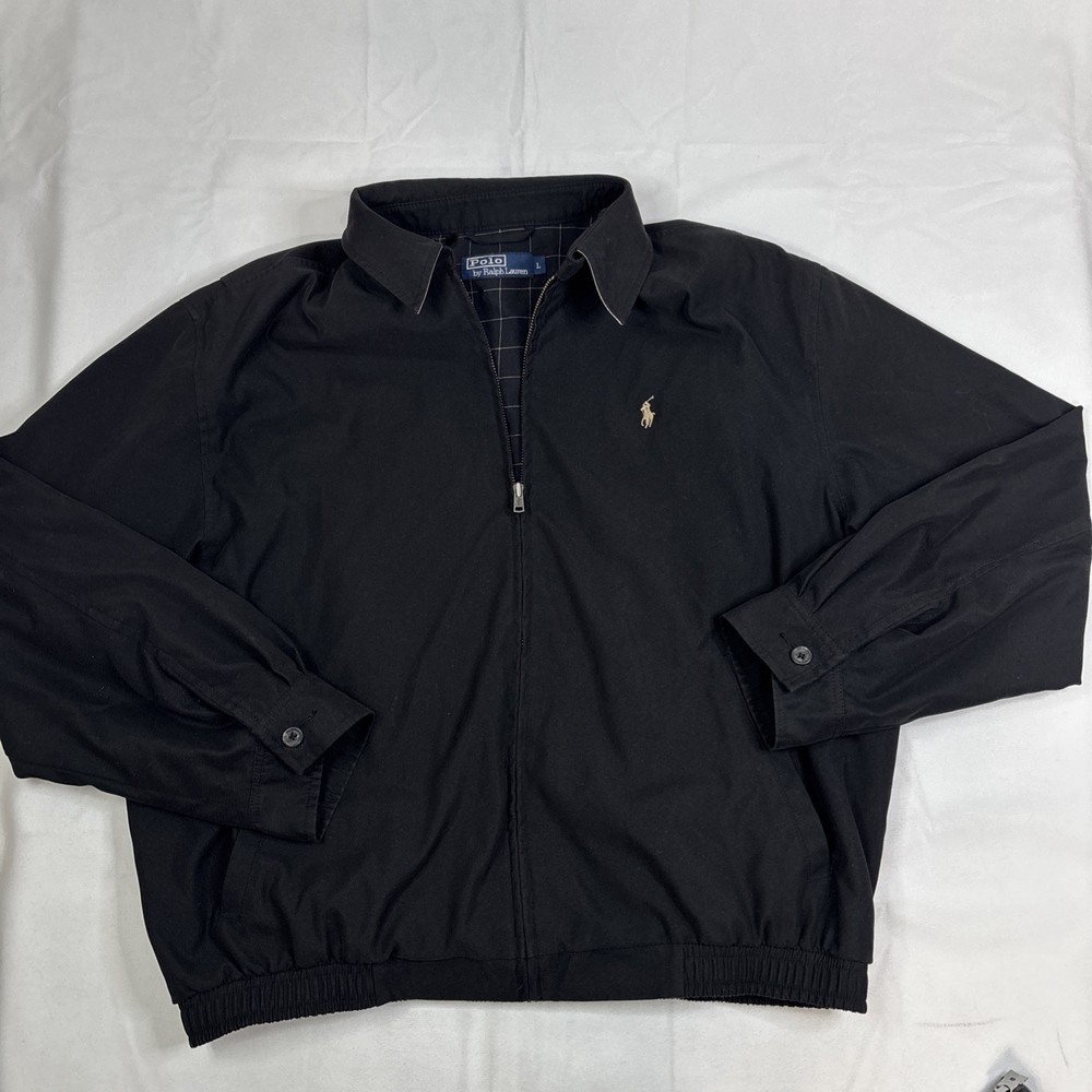 Polo Ralph Lauren Bi-Swing Jacket Men's L Zip Up Harrington Plaid Lined Vintage