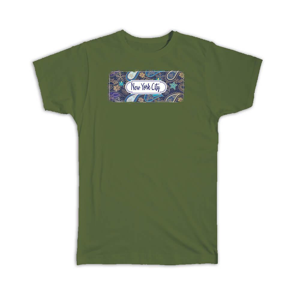 Gift T-Shirt : New York City United States Paisley American Souvenir Tourism