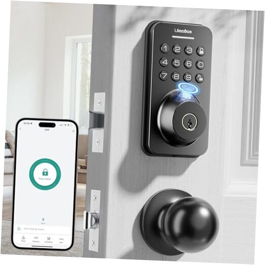 Smart Keyless Fingerprint Deadbolt Door Lock with Handle Set