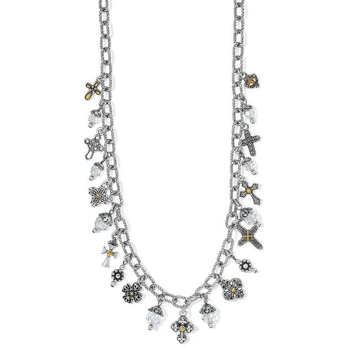 Brighton One Cross Charm Necklace Two-Toned JM5880  $158 NWT
