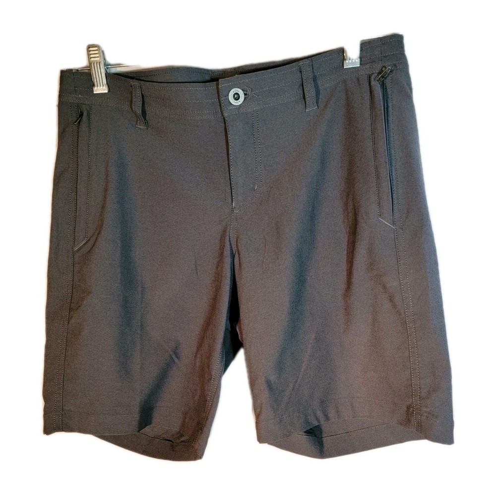 Kuhl Shorts Gray Stretch Zip Pocket Outdoor Hiking Camping 7.5