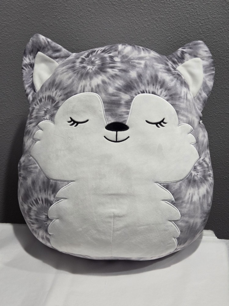 Squishmallow Heidi the Husky 20 inch Jumbo Plush Grey Tie Dye  Pillow - NEW